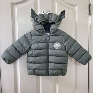 baby Gap x Star Wars Grogu Baby Yoda Puffer Jacket Green Boys Size 18-24 Months